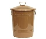 Houston International 5802E CA Steel 16-Gallon Storage Container, Cappuccino