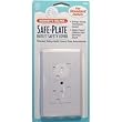 Safe Plate for Electric Outlet - White with Single Center Screw