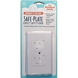 Safe Plate for Electric Outlet - White with Single Center Screw