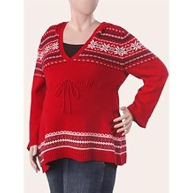 Motherhood Maternity: plus size long sleeve scoop neck empire waist maternity sweater