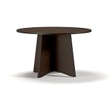 Mocha Mayline Brighton Round 4' Conference Table with X-Shaped Base