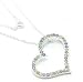 Multicolor Rainbow Crystal Large Floating Heart Silver-Tone Pendant Necklace