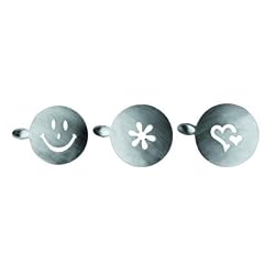 Ibili Milchschaum Dekoration-Set f�r Milchschaum auf Kaffee, Cappuccino, 3-teilig (Gesicht, Herz, Blume)