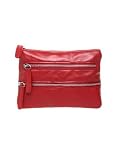 Layla Rose 'Audrey' - 3 zip nude nappa leather purse Red
