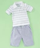 Ralph Lauren - Polo by Ralph Lauren Baby Boy Striped Polo and Oxford Pant Set
