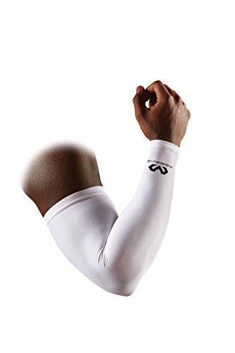 McDavid 6566 Pair of Compression Arm Sleeves, White, Medium