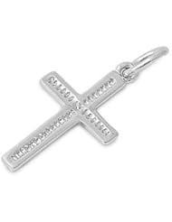 Sterling Silver Religious Cross Love Pendant Best Seller Charm Pure 925 New 21mm with 1.2mm Rope Chain