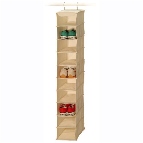 10 Shelf Men's Hanging Shoe Organizer (Natural) (50