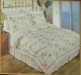 White Queen / Full 100% Embroidered Cotton Duvet Bedskirt Pillow and Sheets ....