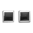 Square Black Onyx Post Earrings