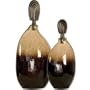 Set of 2 Crushed Glass Canisters