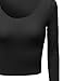 Awesome21 Women's Long Sleeve Crop top Cotton, Knit, Lace Different Material