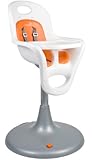 Boon Flair Pedestal Highchair with Pneumatic Lift,White/Orang