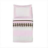 Bundle-37 Metro Pink - White and Chocolate Toddler Bedding Collection (3 Pieces)