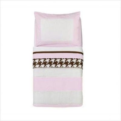 Bundle-37 Metro Pink - White and Chocolate Toddler Bedding Collection (3 Pieces) product image