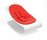 Bloom Coco Plexistyle Baby Lounger with Seat Pad, White Frame, Pad Rock Red (Leatherette)
