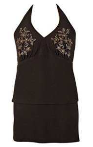 Shooting Star Plus Size Halter Skirtini Swimsuit - Women's Swimwear Plus Size Swimsuits