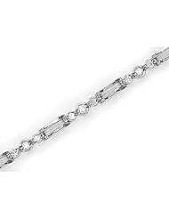 14kt Yellow Gold Rectangular Links Diamond Bracelet 1.00ct TW