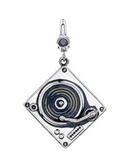 Sterling Silver-Record Player Charm by US Gems