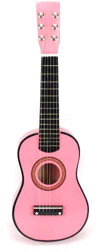 Classic Acoustic Beginners Kid's 6 Stringed Toy Guitar Instrument, Comes with Guitar Pick, Extra Guitar String (Pink)