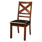 Set of 2 Dining Chair with "X" Back in Dark Cherry Finish