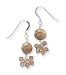 French Wire Earrings with Coin Pearl and Swarovski Crystals