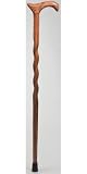 Ladies Twisted Oak Walking Cane Red