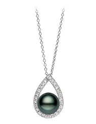 PremiumPearl 9-9.5mm AAA Quality Tahitian Pearl Pendant 14k Gold & Diamond