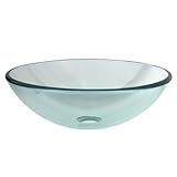 IMAGE OF Elements of Design EVSPCC1 Designer Fauceture Tempered Glass Bathroom Vessel, Crystal Clear