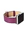 Buy 1 and get Sky Blue Free ! for Apple Watch Band, Aisun Vintage Embossed Genuine Leather Strap Wrist Band Replacement with Metal Clasp for iWatch All Models (Fuchsia 38mm)