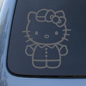 HELLO KITTY #2 - Vinyl Decal Sticker #A1400 | Vinyl Color: Silver