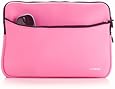 iPearl 14-inch Soft Neoprene Sleeve Case for MacBook & UltraBook laptop (built-in external pocket) (Pink)