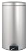 Brabantia Pedal Bin, 45litre, Plastic Bucket Metallic Grey/Brilliant Steel Lid
