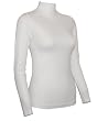 Ladies White Seamless Long Sleeve Turtleneck Top