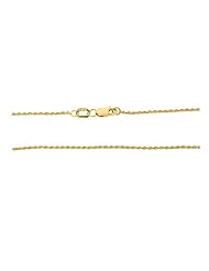 14K Yellow Gold - 16" 1.1 MM. Rope Necklace Gold Chain