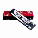 Beautiful and Elegant Porcelain Chopsticks in Silk Box - Blue and White Floral Set of Two