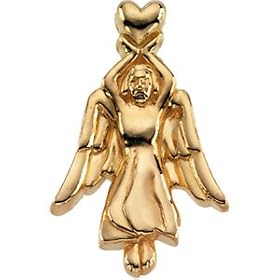 14k Yellow Gold Angel Lapel Pin 22x14.5mm by JewelryWeb