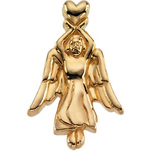 22.00X14.50 Mm 14K Yellow Gold Angel Lapel Pin by 
