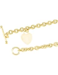 14K Yellow Gold Bracelet With Heart 7 Inch