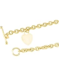 7 Inch 14K Yellow Gold Bracelet With Heart