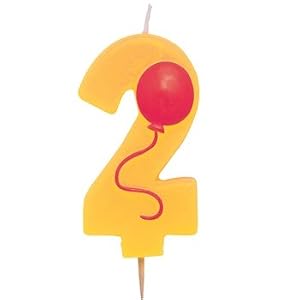 Numeral Birthday Candle 3.5" w/Balloon #2