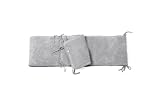 Baby Boum Cotton-Rich Thick Padded Playpen & Cot Bumper 75 X 95cm (Soft Neutral Grey)