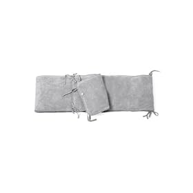 Baby Boum Cotton-Rich Thick Padded Playpen & Cot Bumper 75 X 95cm (Soft Neutral Grey)