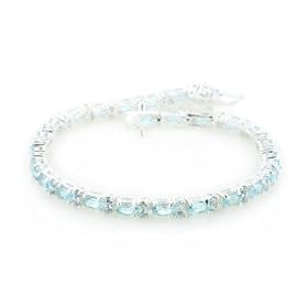10.5cttw Natural Sky Blue Topaz Tennis Bracelet Sterling Silver 7.5 by Silver Insanity