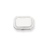 Rhodium-plated Polished Rectangle Tie Tack