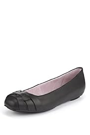 Leather Mock Buckle Slim Fit School Shoes