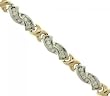New 14KT Yellow & White Gold Bracelet 1ct Diamond Sz=7 New 14KT Yellow & White Gold Bracelet 1ct Diamond Sz=7