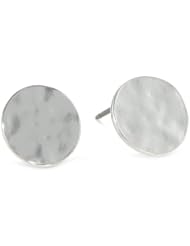 Kenneth Cole New York "Shiny Earrings" Silver Round Hammered Stud Earrings