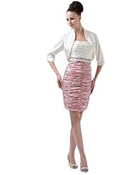 Strapless Satin Belted Mother-of-the-Bride Dress 