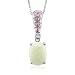 14k White Gold Natural Diamond AAA Quality Opal Necklace, 18"